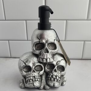 Silver Skull Soap Dispenser